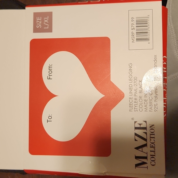 Maze Collections Women's Fleece Lined Leggings sz L/XL - Picture 4 of 4